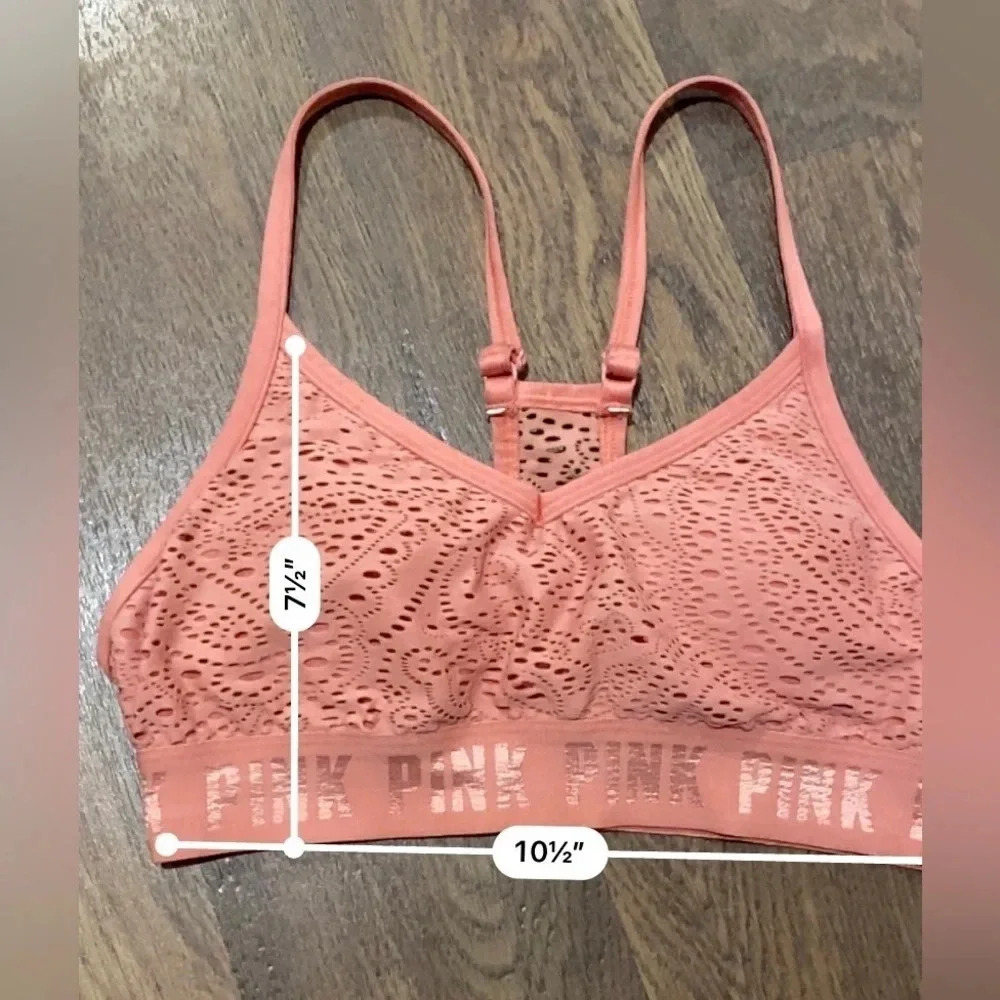 Victorias Secret PINK Ultimate Lightly Lined Sports Bra Coral Size XS - Picture 8 of 9